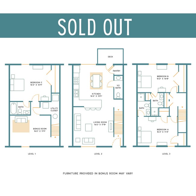 3BR/3.5BR - Furnished - C- SOLD OUT - State College Collective on Aaron