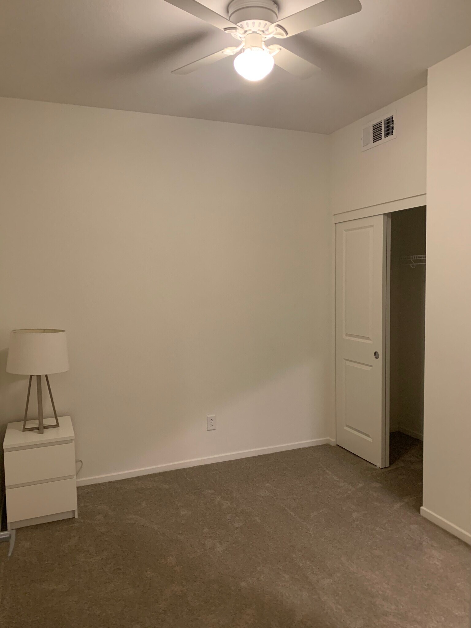 1st floor room. Furnished with full-size bed (not pictured). Can be unfurnished if requested. 3-speed ceiling fan/light installed. - 1434 Santa Victoria Road