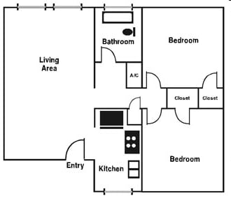 2BR/1BA - Inman Court Apartments