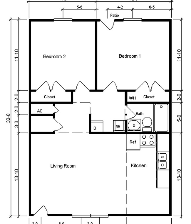 2BR/1BA - Ridge Pointe