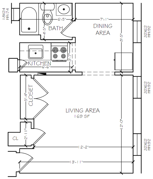 Studio Unit B1 - Campus Apartments