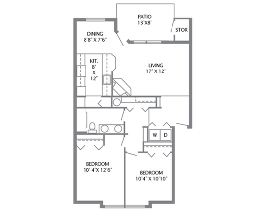 Silver - 2/1 - 960 SF - Cascade View