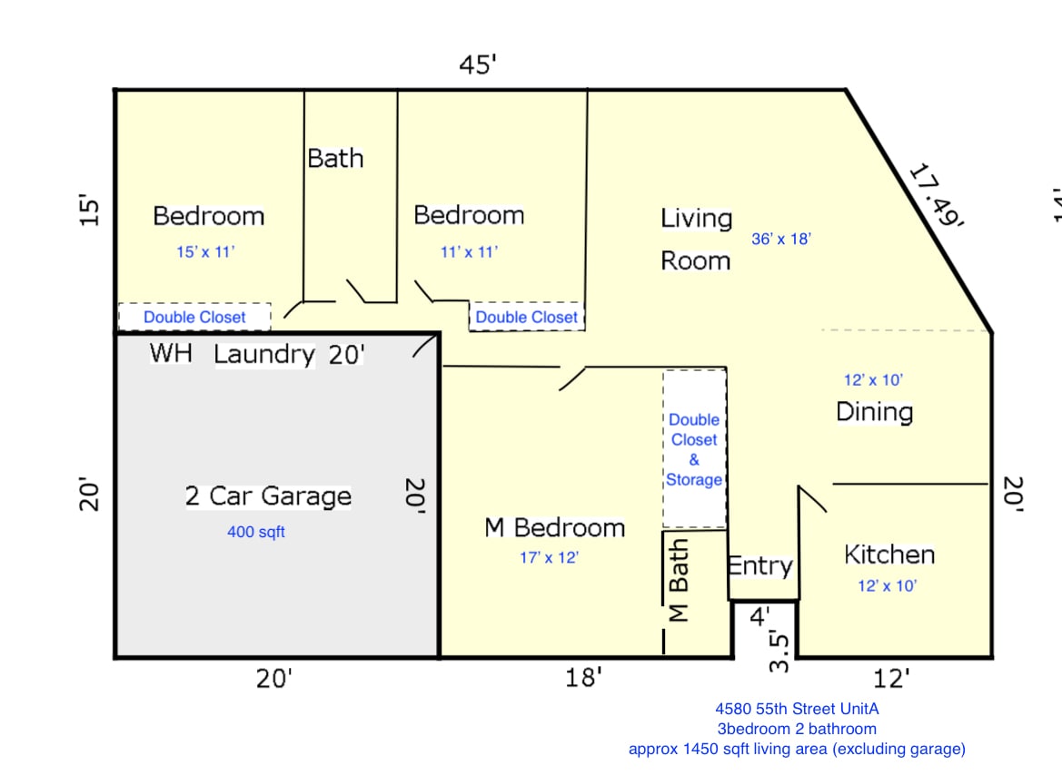 Spacious 3bd 2ba layout - 4580 55th St