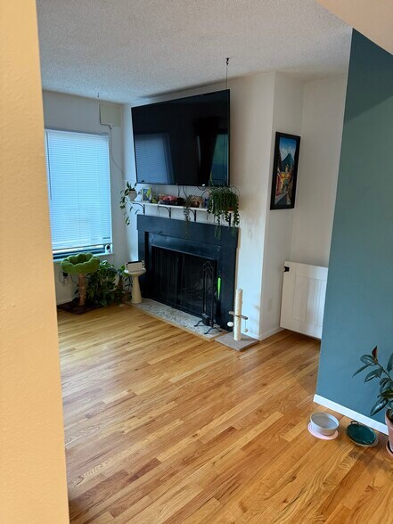 Living room 2 - functional wood fire place - 8960 Carr St