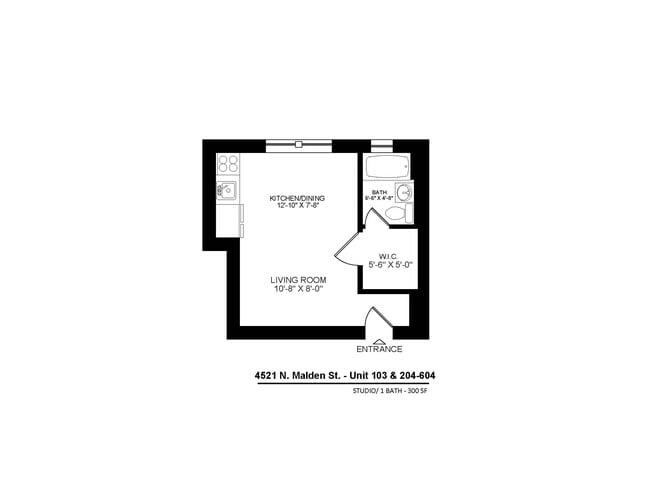 Units 103, 204 - 604 Floor Plans - 4521 N. Malden St.