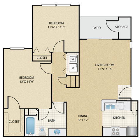 Floorplan - Stonepost Lakeside Apartment Homes