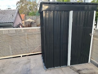 metal shed for storage on patio - 2527 Union St