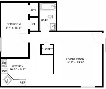 1BR/1BA - Paradise Lane Apartments