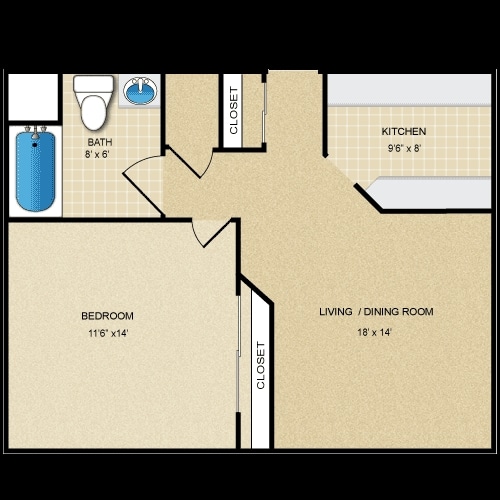 1BR/1BA - Hudson Pointe