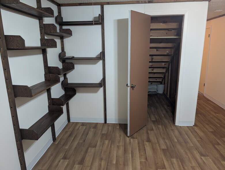 Under stair storage and built in shelves - 28 James Circle