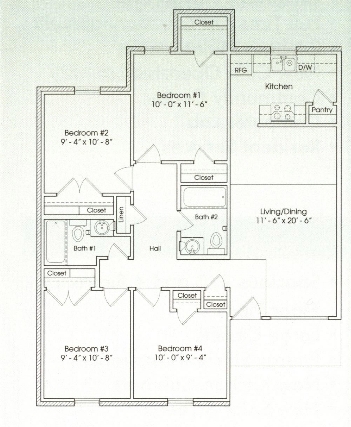 4BR/2BA - Rose Valley Apartments