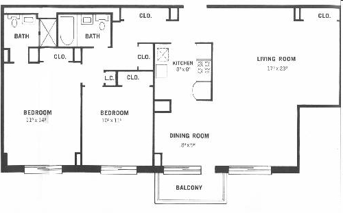 2BR/2BA - The Doric