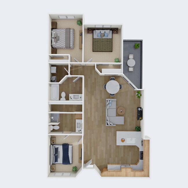 Fredrick Floor Plans - 3 Bedroom - The Cleo Tempe