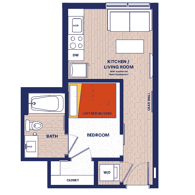 1 BEDROOM, 1 BATH - The York