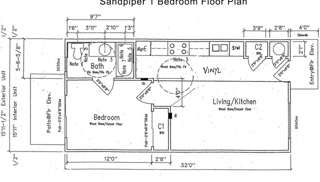 1BR/1BA - Sandpiper Apartments