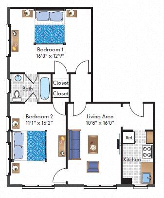 Floorplan - The Shelburne Apartments