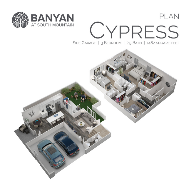 CyreneSouthMountain_FloorPlan_Web_3D_CypressSideGarage.jpg - Banyan at South Mountain