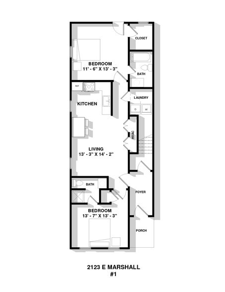 floor plan - 2123 E Marshall St