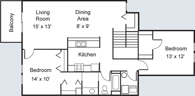 2BR/1BA - Lake Terrace Apartments