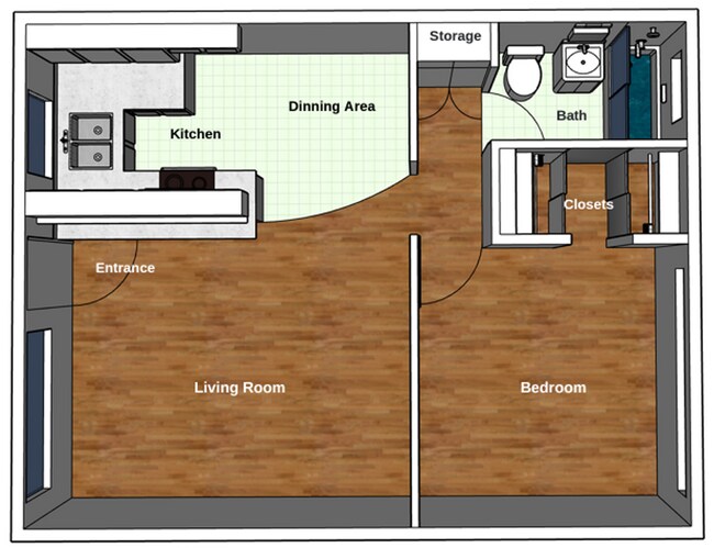 Floorplan - Oak Street Apartments