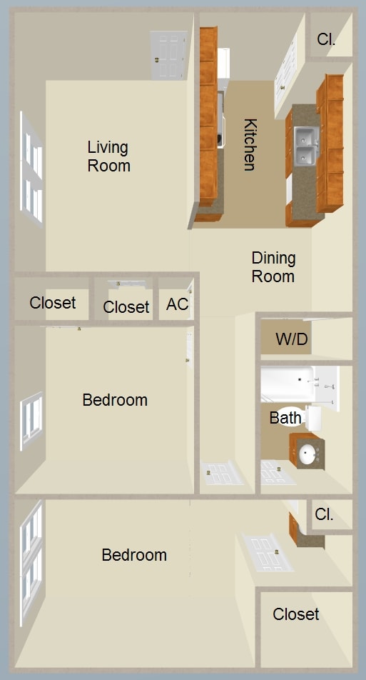 2 Bedroom - Garden - Lake Mist Apartments