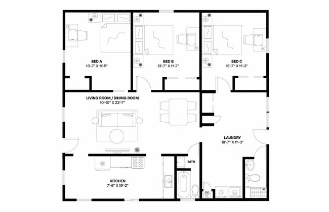 Building Photo - Private bedroom in 3 bed/2 bath Home