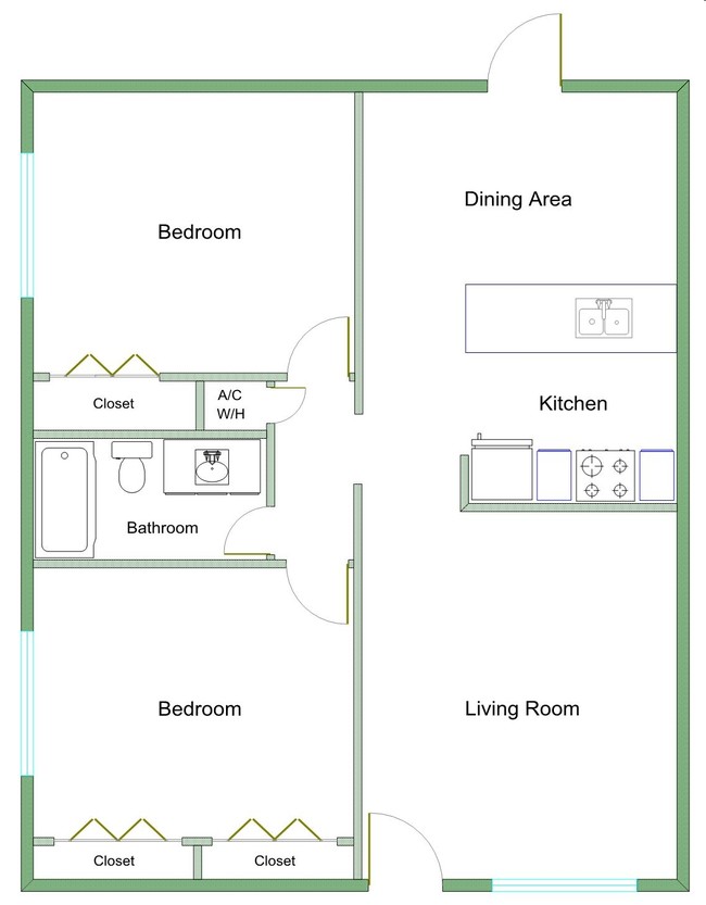 2BR/1BA - Colonial Square Apartments