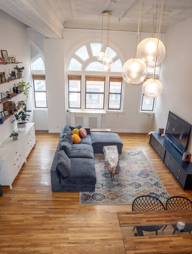 Living room shot from loft - 25 N Broadway