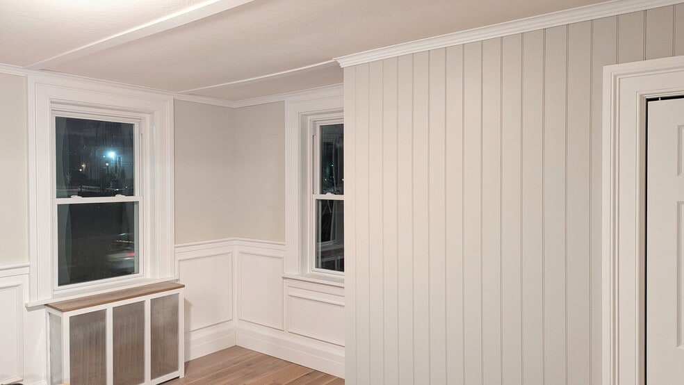 Cozy Living Room with new oak hardwood flooring and beautiful wood detailing - 536 Bridge St