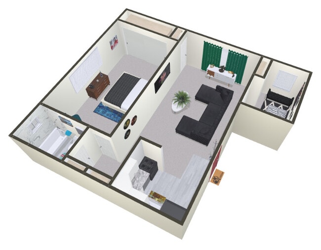 2BR, 1BA - 750SF Dollhouse View (Upstairs) - McClellan Court Apartments