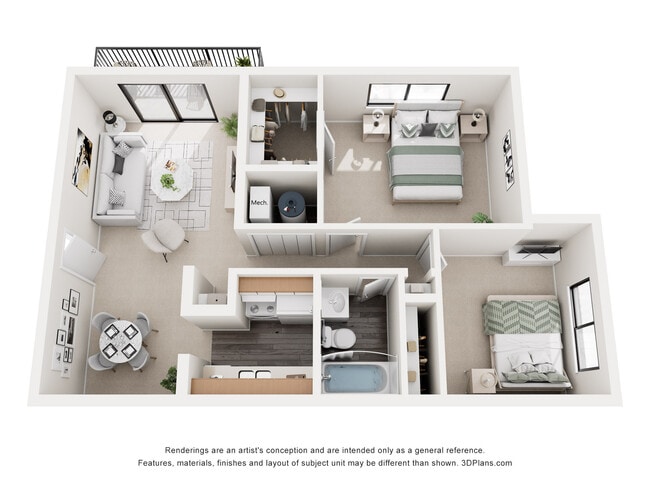 Two Bed One Bath - Pleasant Run Apartments