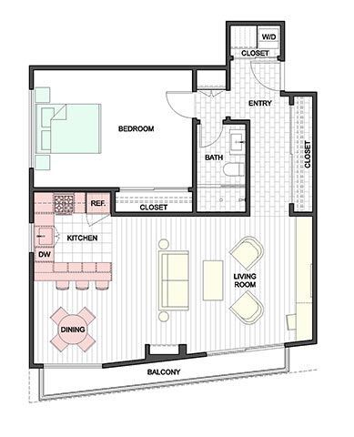 Floorplan - 888 Hilgard  Furnished Residences