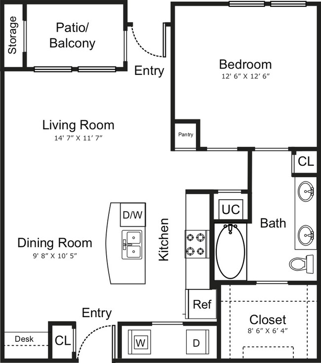 Floorplan - Encore at Home Town Apartments