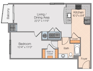 1BR/1BA - The Galaxy Apartments