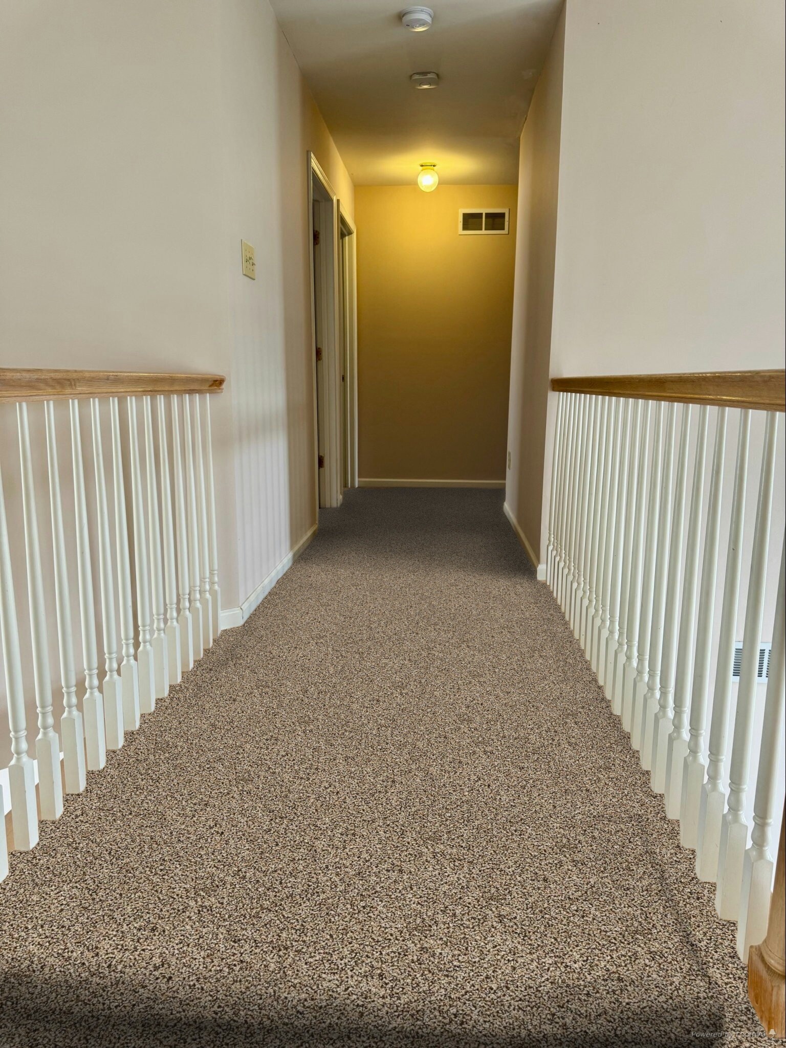 Railing Overlook into Family Room & Foyer - 201 Riverwoods Dr