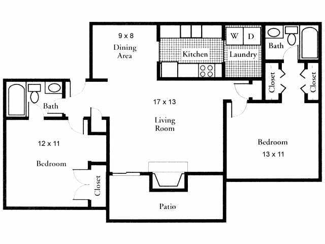 2BR/2BA - North Bluff Apartments