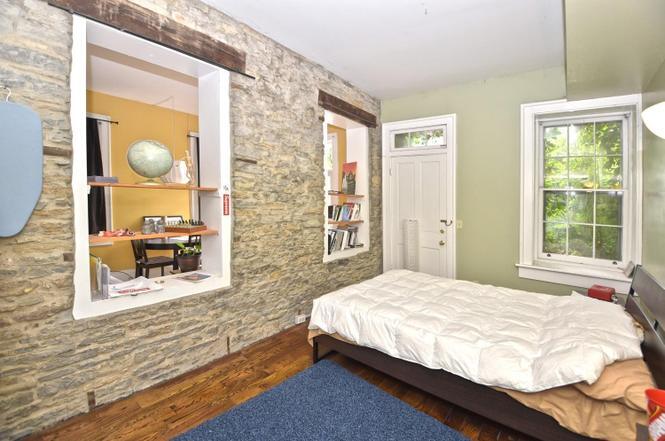 Bedroom with the same refinished foundation walls - 505 Milton St