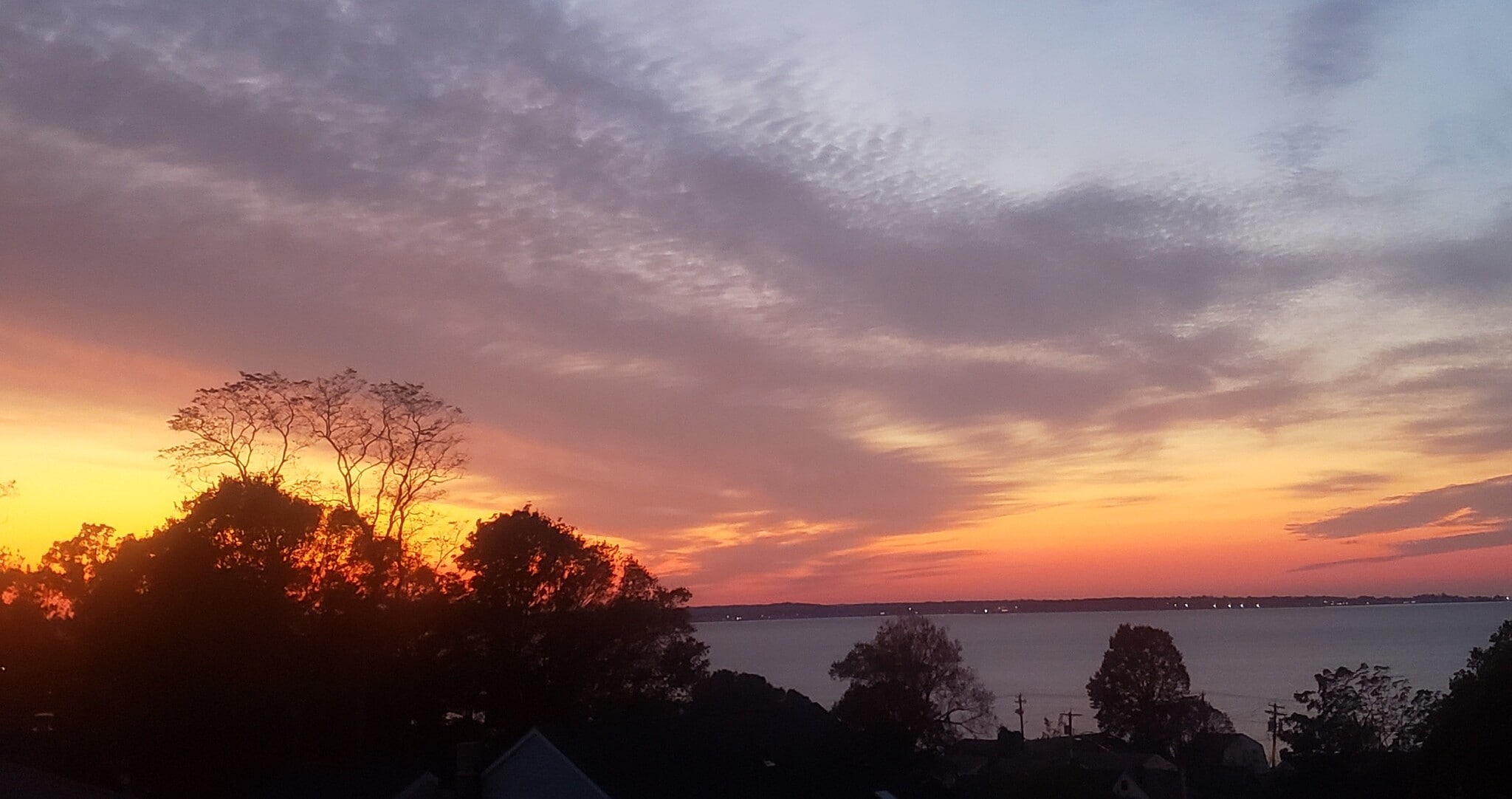 Sunset from kitchen window - 19 Crest Ave