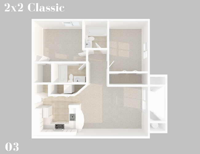 2 Bed, 2 Bath Alternative Floorplan - Yugo Seattle Rivendell