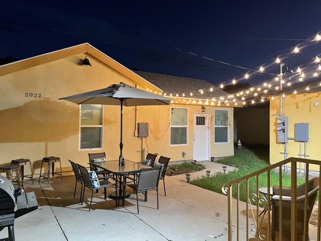 Patio at night - 2020 W 92nd St