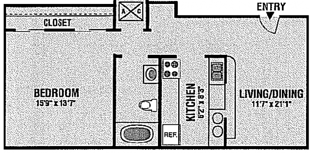 1BR/1BA - The Willows Apartments