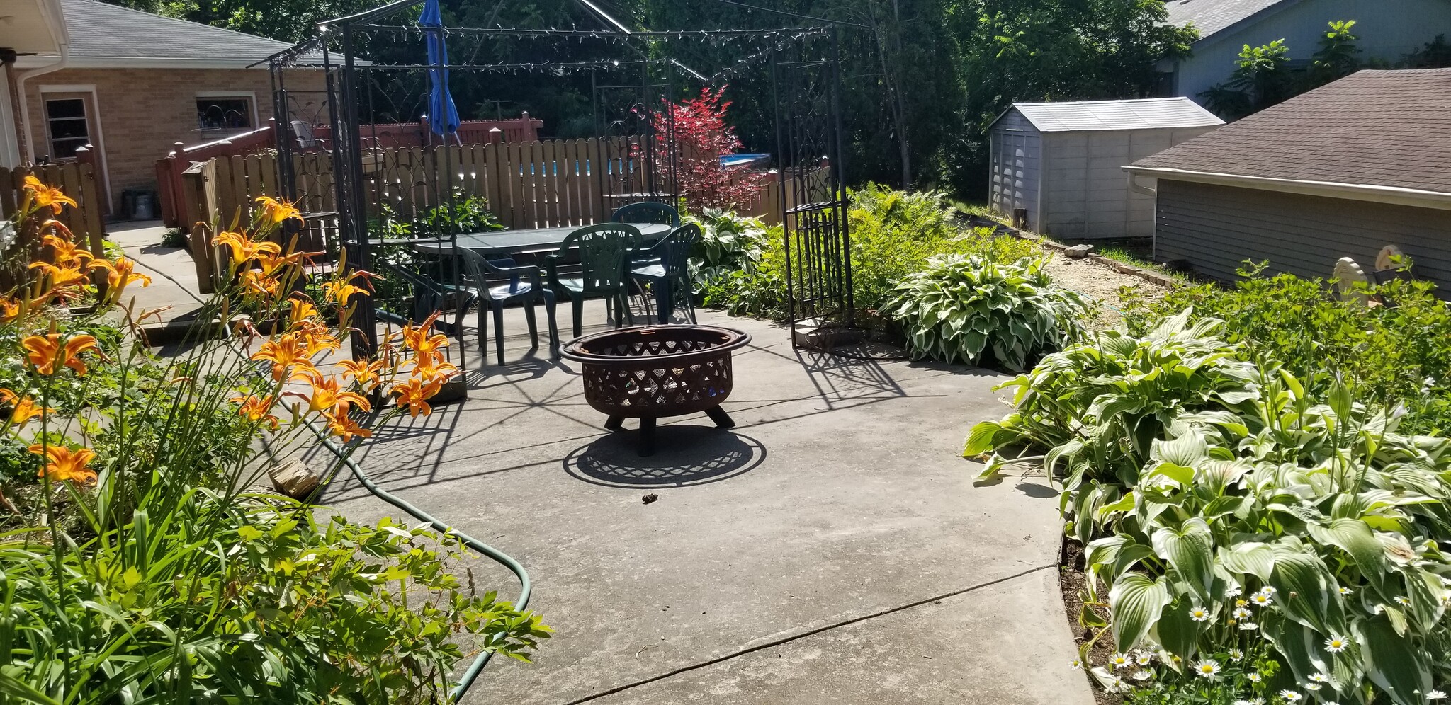 Landscaped back patio - 135 Ridge Ct