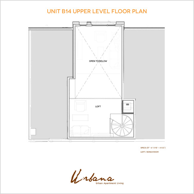 B14 Floorplan (upper level) - Urbana Chula Vista Luxury Apartments