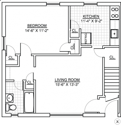 1bed 1 bath - 276 Nassau