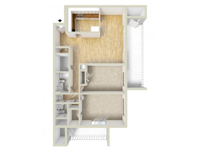 Two bedroom floor plan - Main Line Berwyn Apartments