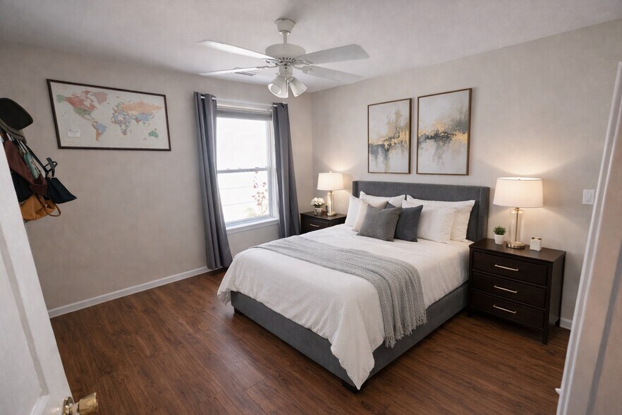 Upper level 2nd bedroom new flooring and paint - 2416 Eaton Ave