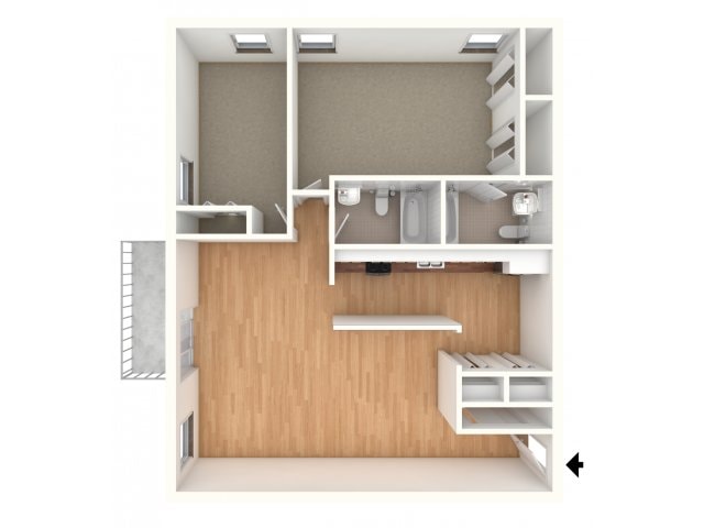Two bedroom floor plan - The Lafayette at Valley Forge