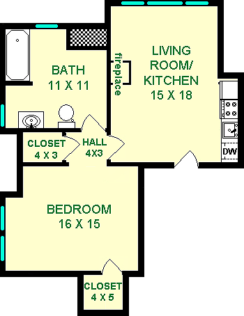 Bellis One Bedroom Floorplan - Baum Grove