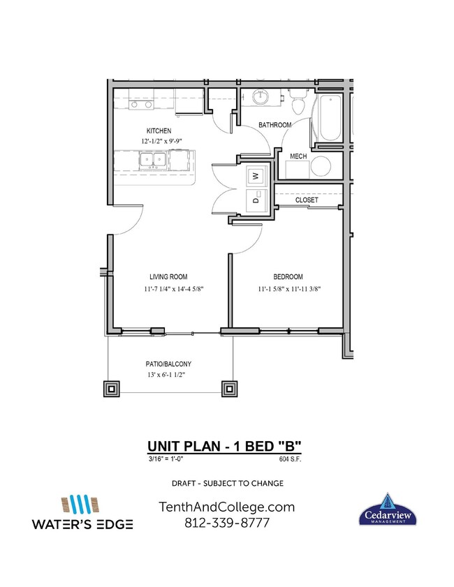 Floorplan - Waters Edge Apartments Bloomington