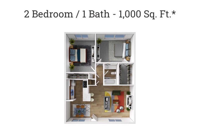 2 Bedroom One Bath - Sawyers Mill Apartments